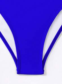 Swim Basics Conjunto De Bikini De Baño Liso Con Detalle De Puntilla Calada