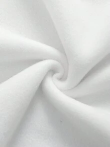 SHEIN EZwear 彩色英文印花的圓領運動衫 - 白色 - 查看 4