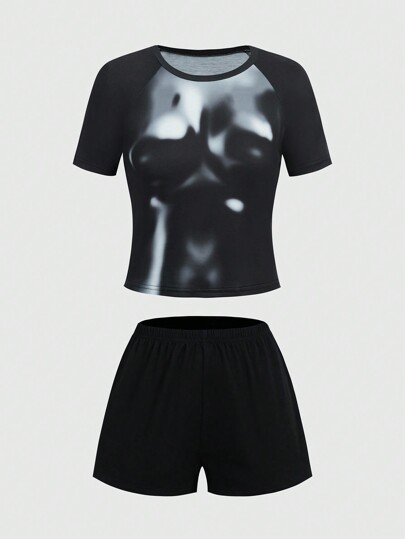 Warp Atelie Damen Körper Print Pyjama Set