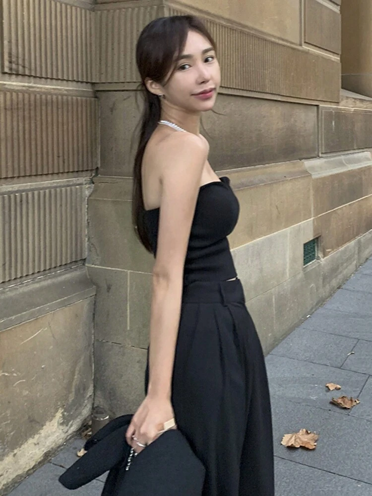 Solid Color Tube Top Summer,Crop Tops Women Sexy Women Tops Going Out Tops