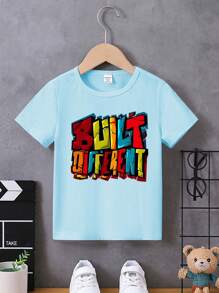 嬰兒男寶寶休閒簡約有趣又可愛的上衣 - 藍色 - 查看 1