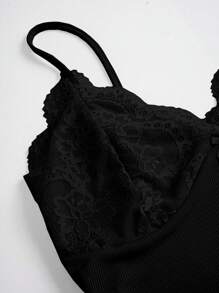 Xyvia Lace Spaghetti Strap Women's Camisole - Black - View 6