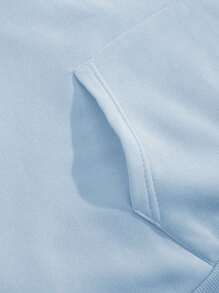 INAWLY Women's Hooded Drawstring Sweatshirt And Sweatpants Set Fall Cloth For Women - Baby Blue - View 6