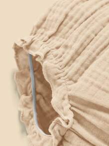 SHEIN Newborn Baby Girl Frill Trim Shorts - Apricot - View 3