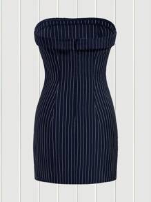 SHEIN EZwear Damski W paski Bez ramiączek Sukienki