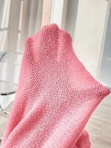 SHEIN Unity 寬鬆休閒燈笼袖針織外套 - 粉色 - 查看 8