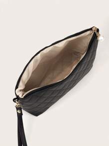 1 pezzo Borsa cosmetica ricamata a quadretti, borsa clutch monocolore, borsa multifunzionale portatile di grande capacità, borsa a mano, borsa per trucco per donne e ragazze, borsa per trucco, borsa per cosmetici, borsa per articoli da toeletta, cubi per imballaggio, articoli essenziali da viaggio, articoli essenziali per la crociera, articoli essenziali per il dormitorio, regali per damigelle, regali per la madre, regali di compleanno, regali per amici e insegnanti, decorazioni per la casa, decorazioni per il bagno, il soggiorno e la camera da letto, organizer per il bagno, organizer per gioielli, organizer per oli per labbra, organizer per smalti per unghie, organizer per articoli da viaggio e cosmetici, regali essenziali, accessori con cerniera