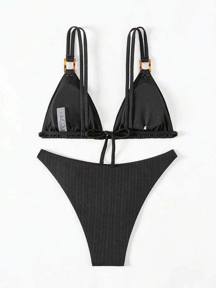 Ladies' Solid Color Bikini Set Music Festival Summer Beach