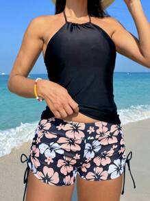 Swim Lushoire Summer Beach Women's Floral Print Vest Cami Bikini