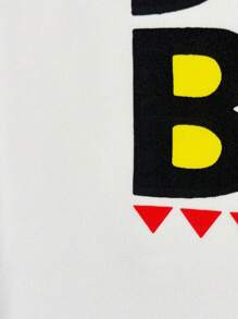 SHEIN Slayr 文字印花連帽休閒2件套裝 - 白色 - 查看 6