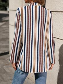SHEIN LUNE Chemise Rayée À Boutons Devant