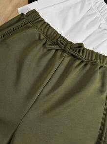 3pcs/Pack Three-Piece Set Of Knit Solid Color Bowknot Detail Casual Shorts For Tween Girls, School, Campus, College