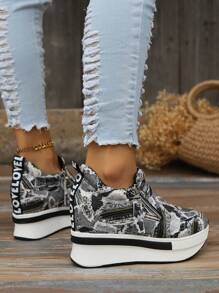 女用坡跟厚底舒適輕便運動鞋運動鞋 - 彩色 - 查看 3