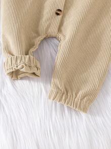 Baby Boys' Simple Warm Fall/Winter New Ribbed Fleece Collar Jumpsuit - Beige - View 5