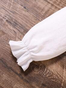 SHEIN Conjunto De Vestido Camisero Y Abrigo Con Dobladillo Con Volantes Para Niña Tween - Multicolor - Ver 4