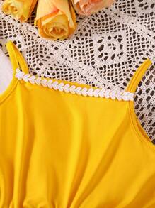 SHEIN Conjunto De Vestido Camisero Y Abrigo Con Dobladillo Con Volantes Para Niña Tween - Multicolor - Ver 5