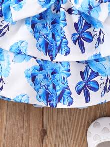 Conjunto De Vestido Azul Para Bebé Niña - Azul - Ver 8