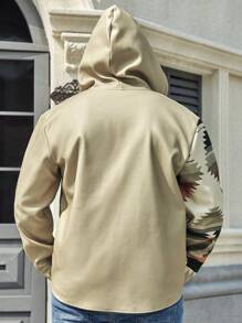 Manfinity Homme Chaqueta con capucha de talla grande para hombre con estampado geométrico - Multicolor - Ver 2