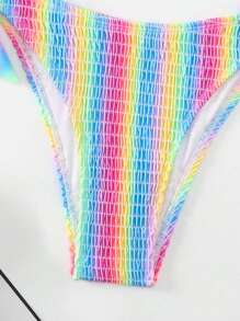 DAZY Bộ đồ bơi bikini sọc cầu vồng cho nữ, lễ hội âm nhạc bãi biển mùa hè, đồ bơi Tankini - Nhiều màu - Xem 5