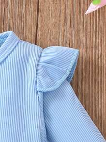Conjunto De Vestido Azul Para Bebé Niña - Azul - Ver 4