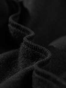 休閒簡約風格圓領毛絨衛衣,印有聖誕雪人和字母圖案 - 黑色 - 查看 5