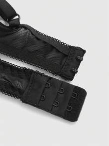 ROMWE Grunge Punk Bralette de lencería con diseño de encaje y terciopelo, con sujetador con aros y colgante con forma de murciélago