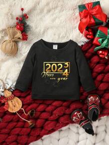 Baby Girls' Stylish Basic T-Shirt - Black - View 1