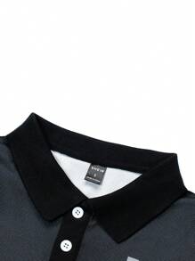 Manfinity Homme Polo Con Estampado De Rayas Y Bloques De Color