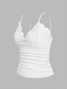 EgrlEra 女士蕾丝吊带背心短款上衣，夏季