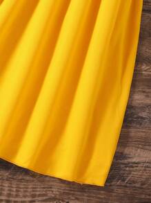 SHEIN Conjunto De Vestido Camisero Y Abrigo Con Dobladillo Con Volantes Para Niña Tween - Multicolor - Ver 3