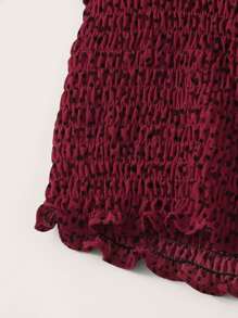 SHEIN LUNE 斑點圖案打褶腰襯衫