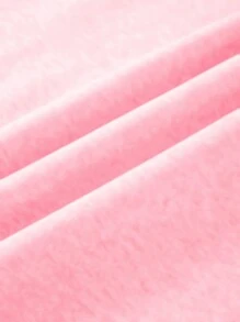 SHEIN Unity 女字母圖案金屬拼布翻領套頭衫 - 粉色 - 查看 6