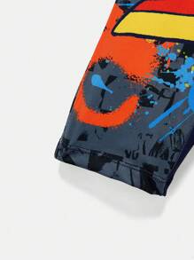 SHEIN Young Boy Casual Round-Neck Dinosaur Printed One-Piece Swimwear - Multicolor - View 3