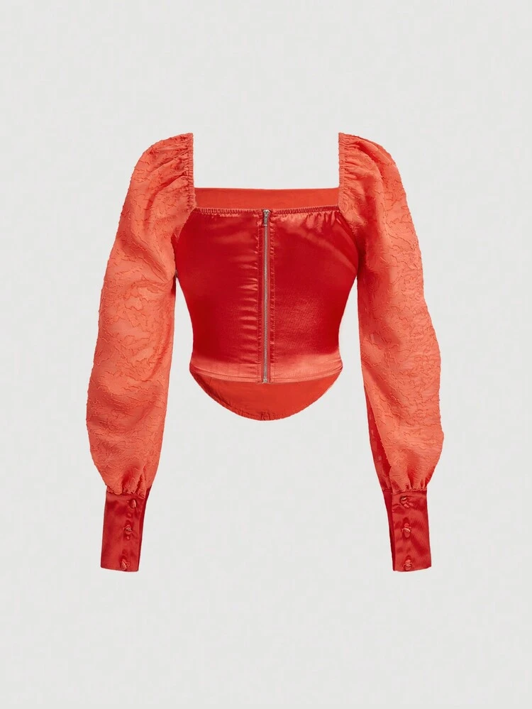 Women'S Square Collar Asymmetrical Hem Shirt