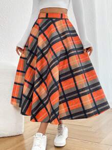 SHEIN Essnce 女式格子裙 - 彩色 - 查看 1