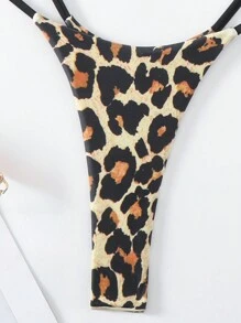 Swim SXY Summer Beach Leopard Print Cross Back One Piece Swimsuit With Backless Detail - Multicolor - View 6