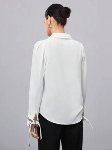 BizChic Women’S Letter Printed Puff Sleeve Shirt