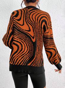 SHEIN Unity Cárdigan Con Botones Y Estampado En Toda La Prenda - Multicolor - Ver 2