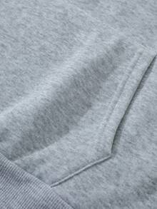 Plus Size Fashionable Letter Print, Autumn/Winter Women's Sweatshirt - Grey - View 3