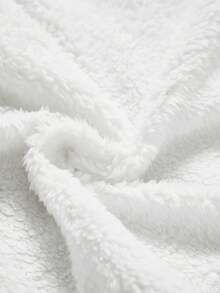 SHEIN 少女可爱卡通兔子字母印花休闲卫衣，针织套头衫，带保暖内衬 - 淺灰色 - 查看 4