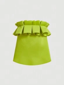 Aveloria Revavyn Haut Sans Bretelles À Décoration De Volants Et De Couleur Unie - Jaune citron - Voir 1