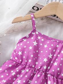 SHEIN 女婴星星独角兽印花无袖连衣裙 - 彩色 - 查看 3