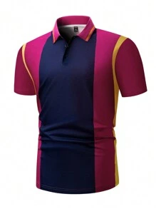 Manfinity Homme Polo A Maniche Corte Con Blocchi Di Colore E Taglie Forti Da Uomo