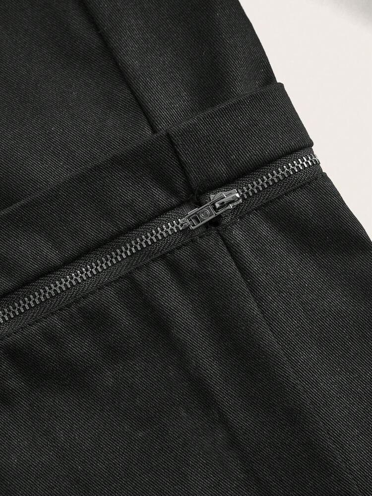 Women's Cargo Metal Button Decorated Flared Pants