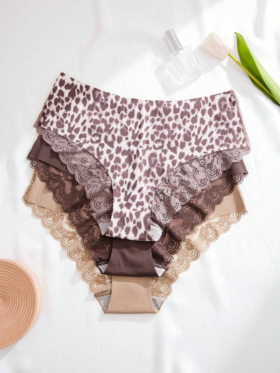 Women's Plus Size 3pcs/Set Spliced Lace Underwear Lingerie | SHEIN USA