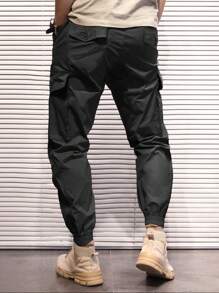 Manfinity Homme Men's Drawstring Waist Cargo Pants, Back To School