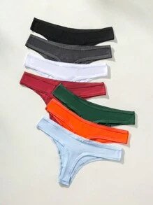 女士無縫實色內衣(7入組) - 彩色 - 查看 2