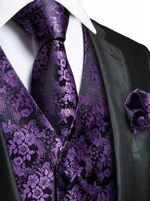 Men Plus Size All-Over Button Placket Suit Vest