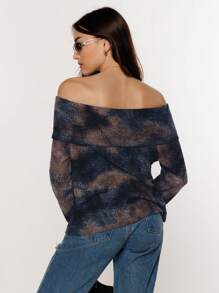 SHEIN Essnce 女士渐變色單肩t恤 - 彩色 - 查看 2