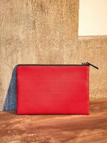 Willy Wonka and the Chocolate Factory X ROMWE Letter Print Makeup Bag - Red - View 4